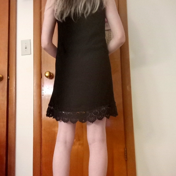 HINT OF MINT - Lace Little Black Dress in Goth / Gothic Style with Handmade Belt - Picture 11 of 16